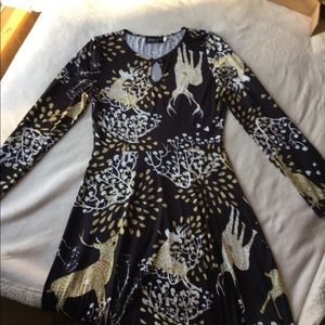 Bold stag print dress